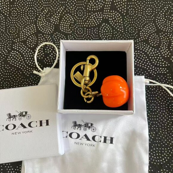 Coach Pumpkin Bag Charm Keychain - Picture 1 of 4